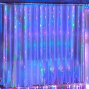 Lampki choinkowe Springos Kurtyna świetlna 200 led girlanda, lampki druciki wewnętrzno-zewnętrzne z programatorem multikolor UNIWERSALNY 15