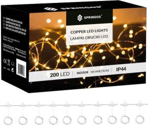 Lampki choinkowe Springos Kurtyna świetlna 200 led girlanda, lampki druciki wewnętrzno-zewnętrzne z programatorem multikolor UNIWERSALNY 7