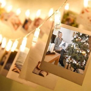 Lampki choinkowe Springos Klipsy Lampki LED klamerki spinacze na zdjęcia 10 LED ciepły biały UNIWERSALNY 3