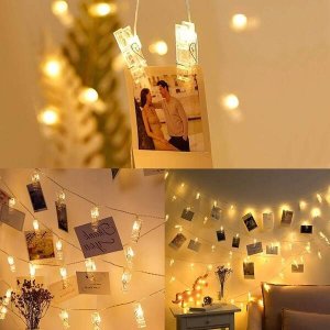 Lampki choinkowe Springos Klipsy Lampki LED klamerki spinacze na zdjęcia 10 LED ciepły biały UNIWERSALNY 4