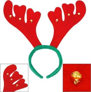 Springos Opaska na głowę rogi renifera z dzwoneczkami świąteczna ozdoba UNIWERSALNY 6