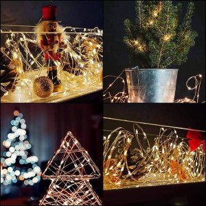 Lampki choinkowe Springos Lampki choinkowe 20 LED druciki mikro na baterie biały ciepły UNIWERSALNY 5