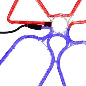 Springos Ozdoba świąteczna 72 Led lampki choinkowe dzwonki niebiesko-czerwone UNIWERSALNY 8