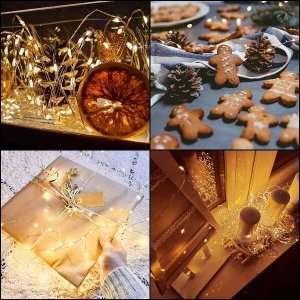 Lampki choinkowe Springos Lampki choinkowe 30 LED druciki mikro na baterie biały ciepły UNIWERSALNY 5