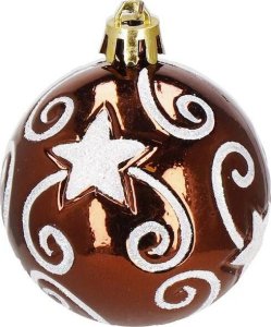 Dekoracja świąteczna Springos Bombki choinkowe 101 szt. ozdoby świąteczne zestaw z gwiazdą brązowe, rose gold UNIWERSALNY 16