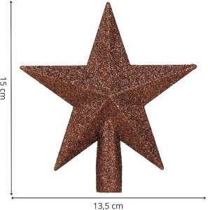 Dekoracja świąteczna Springos Bombki choinkowe 101 szt. ozdoby świąteczne zestaw z gwiazdą brązowe, rose gold UNIWERSALNY 3