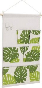 Springos Organizer do przechowywania zabawek pojemnik z 5 kieszeniami, wiszący beżowy w liście UNIWERSALNY 3