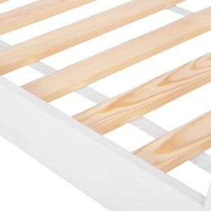Springos Łóżko dziecięce 145x75cm drewniane łóżeczko tipi ze stelażem, domek dla dziecka, białe UNIWERSALNY 5