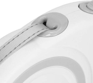 Springos Smycz taśmowa, automatyczna dla psa L - do 50kg długość: 5m biała, szara UNIWERSALNY 7