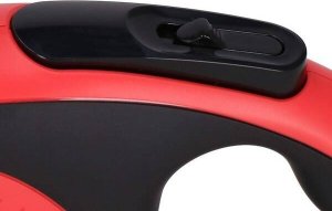 Springos Smycz dla psa taśmowa, automatyczna z pojemnikiem na worki, L - do 50 kg dł.: 5m czarno-czerwona UNIWERSALNY 7