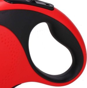 Springos Smycz dla psa taśmowa, automatyczna z pojemnikiem na worki, L - do 50 kg dł.: 5m czarno-czerwona UNIWERSALNY 8