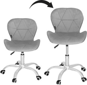 Krzesło biurowe Springos Fotel biurowy obrotowy krzesło na kółkach, do nauki, pracy przed komputerem szare UNIWERSALNY 12