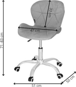 Krzesło biurowe Springos Fotel biurowy obrotowy krzesło na kółkach, do nauki, pracy przed komputerem szare UNIWERSALNY 14