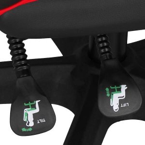 Krzesło biurowe Springos Fotel gamingowy, biurowy z regulacją nachylenia oparcia, krzesło obrotowe dla gracza, ekoskóra, czarno-czerwony UNIWERSALNY 15