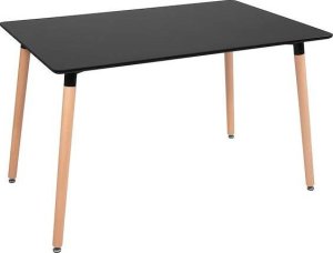 Springos Stół prostokątny 120x80x74 cm do salonu, jadalni styl skandynawski czarno-brązowy UNIWERSALNY 1