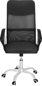 Krzesło biurowe Springos Fotel biurowy obrotowy regulowany krzesło na kółkach, do pracy przed komputerem czarne UNIWERSALNY 11