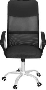 Krzesło biurowe Springos Fotel biurowy obrotowy regulowany krzesło na kółkach, do pracy przed komputerem czarne UNIWERSALNY 12