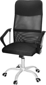 Krzesło biurowe Springos Fotel biurowy obrotowy regulowany krzesło na kółkach, do pracy przed komputerem czarne UNIWERSALNY 5