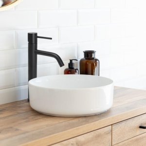 Bateria umywalkowa YokaHome Wysoka bateria umywalkowa czarna kran łazienkowy stojący loft  - Yoka 2