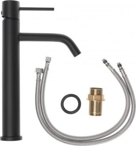 Bateria umywalkowa YokaHome Wysoka bateria umywalkowa czarna kran łazienkowy stojący loft  - Yoka 7