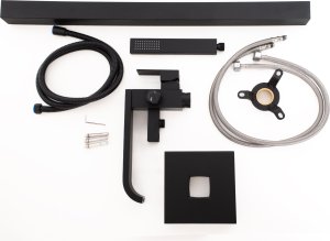 Bateria wannowa YokaHome Bateria wannowa z prysznicem wolnostojąca czarny - mat, loft - Yoka 9