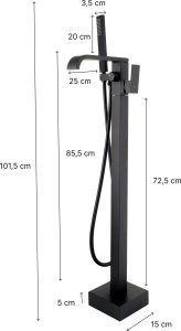 Bateria wannowa YokaHome Bateria wannowa z prysznicem wolnostojąca czarny - mat, loft - Yoka 10