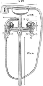 Bateria wannowa YokaHome Bateria wannowo-prysznicowa, chrom retro - Yoka 8