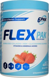 6PAK Nutrition 6PAK Kolagen, MSM, Glukozamina Flex Pak, truskawkowy - 400 g 1