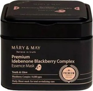 Mary&May Mary&May Maseczki przeciwstarzeniowe Idebenone Blackberry Complex - 20 sztuk 1