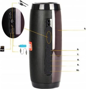 Głośnik T&G GŁOŚNIK BLUETOOTH BEZPRZEWODOWY PRZENOŚNY MOBILNY FM BT USB RADIO CHARGE TG165C 19