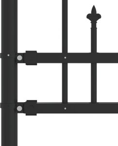 vidaXL Ogrodzenie z grotami, czarne, 165 cm, malowana proszkowo stal 4