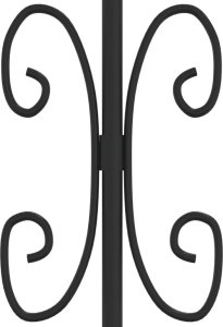 vidaXL Ogrodzenie z grotami, czarne, 165 cm, malowana proszkowo stal 5