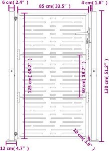 vidaXL Furtka ogrodowa, 105x130 cm, stal kortenowska, motyw prostokąty 12