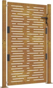 vidaXL Furtka ogrodowa, 105x130 cm, stal kortenowska, motyw prostokąty 2