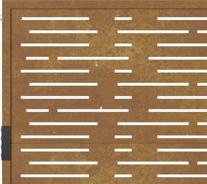 vidaXL Furtka ogrodowa, 105x130 cm, stal kortenowska, motyw prostokąty 8