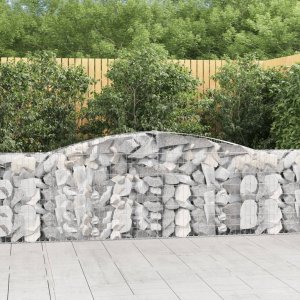vidaXL Łukowaty kosz gabionowy, 400x30x100/120cm, galwanizowane żelazo 1