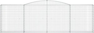 vidaXL Łukowaty kosz gabionowy 400x30x120/140 cm, galwanizowane żelazo 3