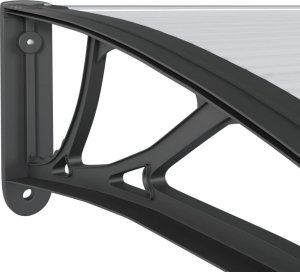 vidaXL Daszek nad drzwi, czarny, 150x100 cm, poliwęglan 5