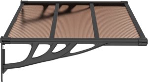 vidaXL Daszek nad drzwi, czarny, 122x90 cm, poliwęglan 3