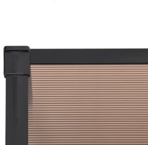 vidaXL Daszek nad drzwi, czarny, 122x90 cm, poliwęglan 4