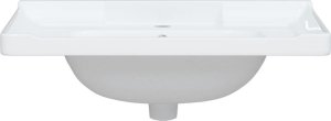 Umywalka vidaXL Umywalka, biała, 71x48x23 cm, prostokątna, ceramiczna 5