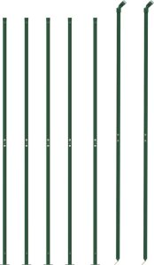 vidaXL Ogrodzenie z siatki, ze stopami słupków, zielone, 1,8x10 m 2