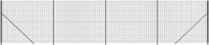 vidaXL Ogrodzenie z siatki, ze stopami słupków, antracytowe, 1,4x10 m 2