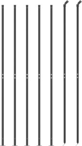 vidaXL Ogrodzenie z siatki, ze stopami słupków, antracytowe, 1,4x10 m 3