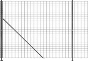 vidaXL Ogrodzenie z siatki, ze stopami słupków, antracytowe, 1,4x10 m 4