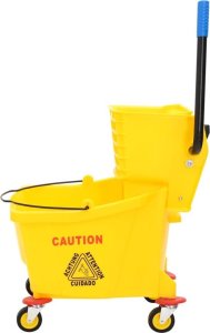 vidaXL Wiaderko z wyżymaczką do mopa, na kółkach, żółte, 36 L, PP 3
