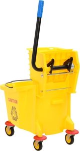 vidaXL Wiaderko z wyżymaczką do mopa, na kółkach, żółte, 36 L, PP 4