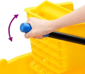 vidaXL Wiaderko z wyżymaczką do mopa, na kółkach, żółte, 36 L, PP 5