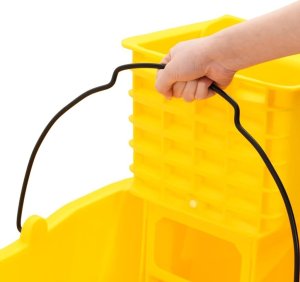 vidaXL Wiaderko z wyżymaczką do mopa, na kółkach, żółte, 36 L, PP 7