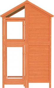 vidaXL Klatka dla ptaków, brązowa, 97x81x152 cm, lite drewno sosnowe 3